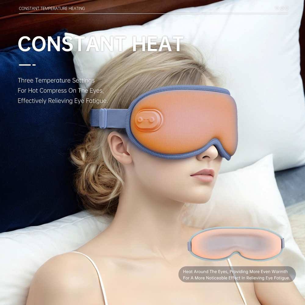Hot Selling 3D Cordless Home Travel Heated Eye Mask Rechargeable Warm Compress Heated Massage Sleep Eye Mask
