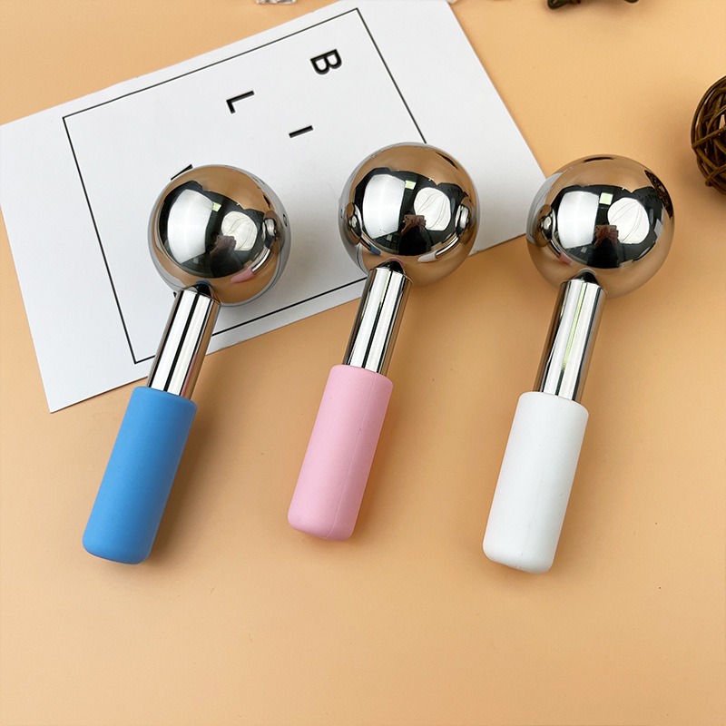Facial Ice Globes Cold Hot Stainless Steel Facial Roller Skin Beauty Spa Cooling Globe Massage Ball Face Care Cryo Freeze Stick