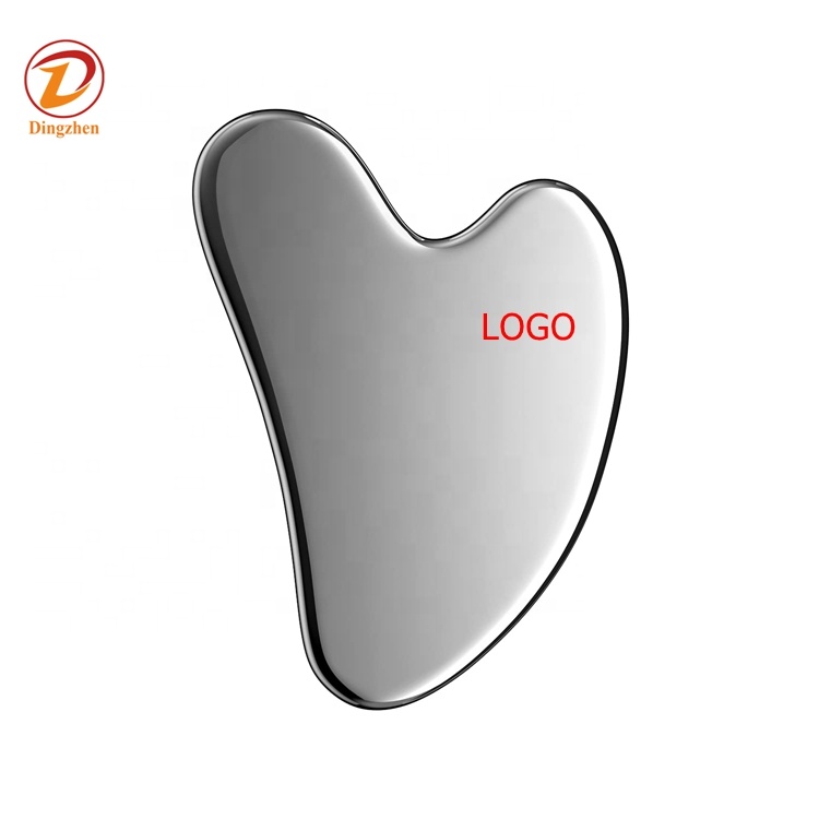 Private LOGO Metal Gua Sha Stone Massager Face Sculpting Stainless Steel Guasha Skincare Tool for Facial & Body