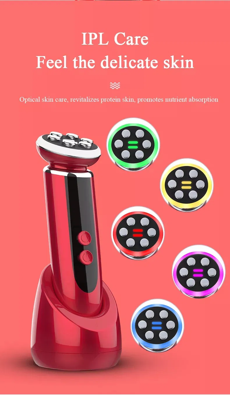 Hot Selling LED Light Therapy Face Massager with LCD Screen Beauty Device Facial Massage