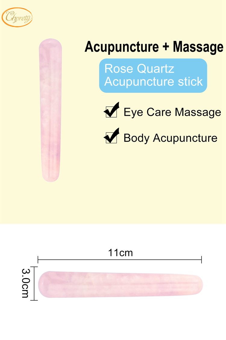 Portable Rose Quartz Facial and Body Crystal Stone Massager Portable Jade Roller for Skin Rejuvenation and Wrinkle Removal