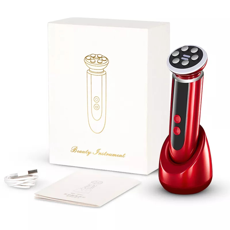 LED Skin Tightening Facial Cleaning Lifting Massager Anti-Aging Remove Acne 5 in 1 RF Massage Device
