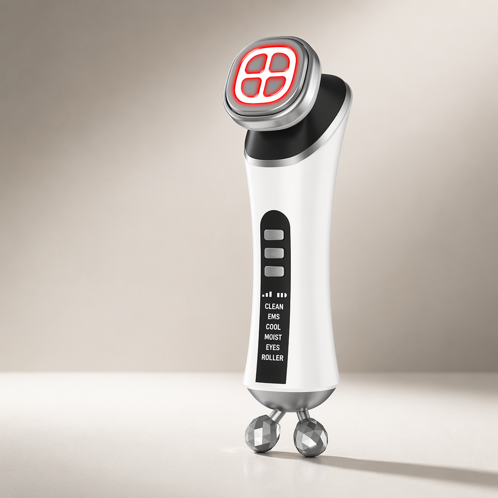 6in1 Eye Massage Beauty Device Facial Roller Microcurrent Dark Circles Removal Machine Cooling Collagen Booster Skin Care Device