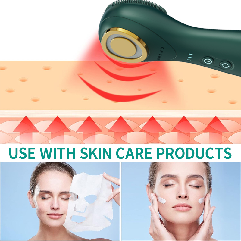 2024 New Arrival 2 in 1 Facial Cleansing Brush Face Massager With EMS Function