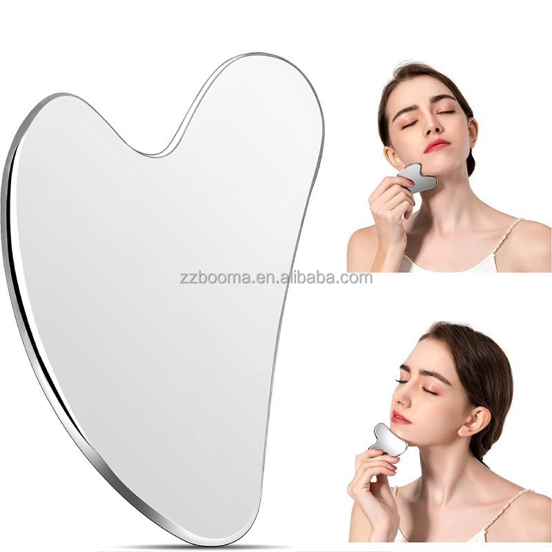 Gua Sha Facial Tools 304 Stainless Steel Guasha Board for Acupuncture Manual Massage Sticks for Jawline Sculpting