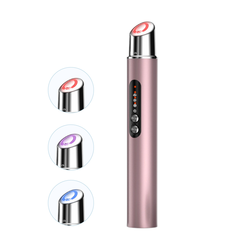Hot Cold Eye Roller Massager New Mini Eye Wand Heat Vibration Wrinkle Remover Skin Tightening Wireless Rechargeable Beauty