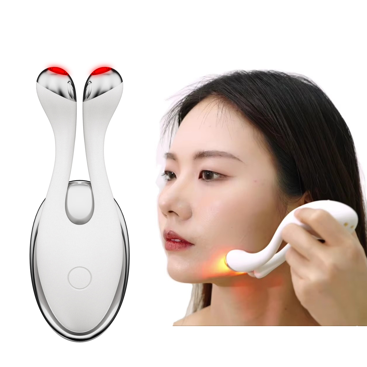 New Eye Beauty Device Skin Red Light Therapy Facial Device EMS RF Warmth for Home Use Lifting Tightening Anti Aging Massager