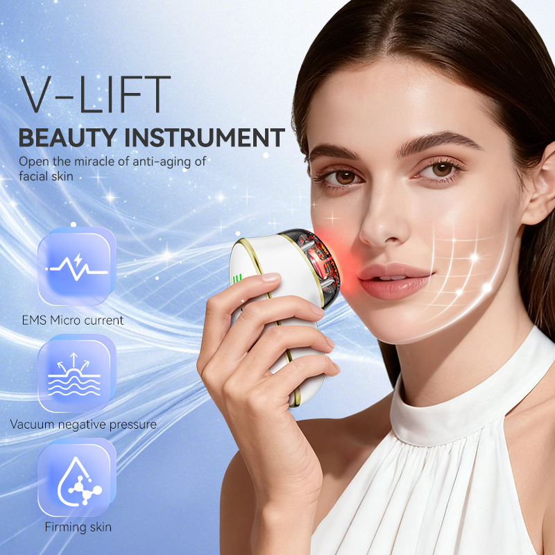 New Microcurrent Gua Sha Facial Massager Vacuum Fat Burning Beauty Device for Face Sculpting Neck Tightening &amp; Wrinkle Care