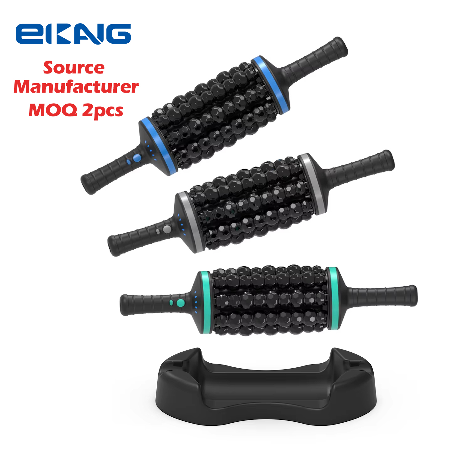 Ekang Patented Rechargeable Portable Handheld Lymphatic Drainage Roller Body Rolling Percussive Massager with Hands-Free Base