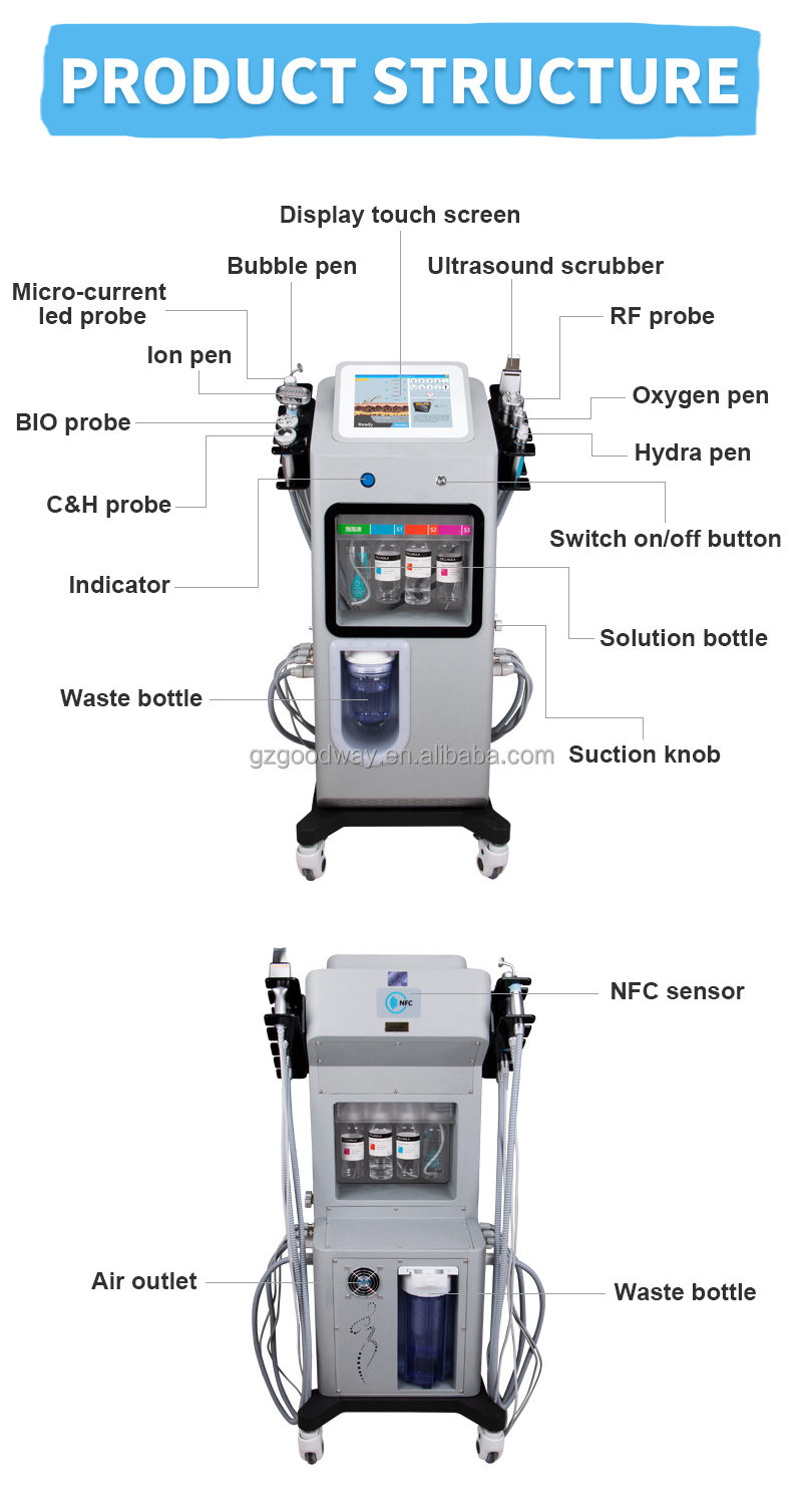 9 in 1 Facial Cleaning Machine AquaJet Peel Facial Hydra Microdermabrasion Machine