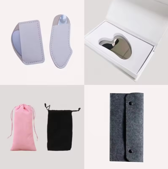 High Quality 304 Stainless Steel Guasha Tool Heart-Shaped 3mm Face Massage Tool With Online Technical Support Silver Color