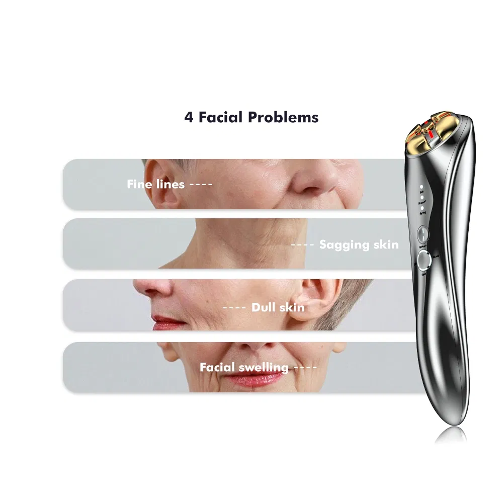 Hot Sale Multi-Function RF EMS LED Light Dark Circles Anti-Aging Facial Instrument Face Firming Eye Massager
