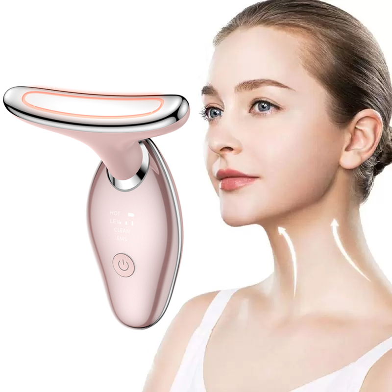 Newest Neck Lifting Device OEM Electric Neck Massager Warm Face Skin Tightening Machine Rechargeable Wrinkle Remover Tool
