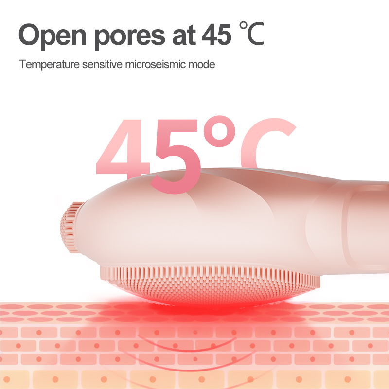 2025 New Arrival Handheld Facial Massager Waterproof Soft Silicone Face Washing Brush Electric Cleansing Device Pore Cleaner