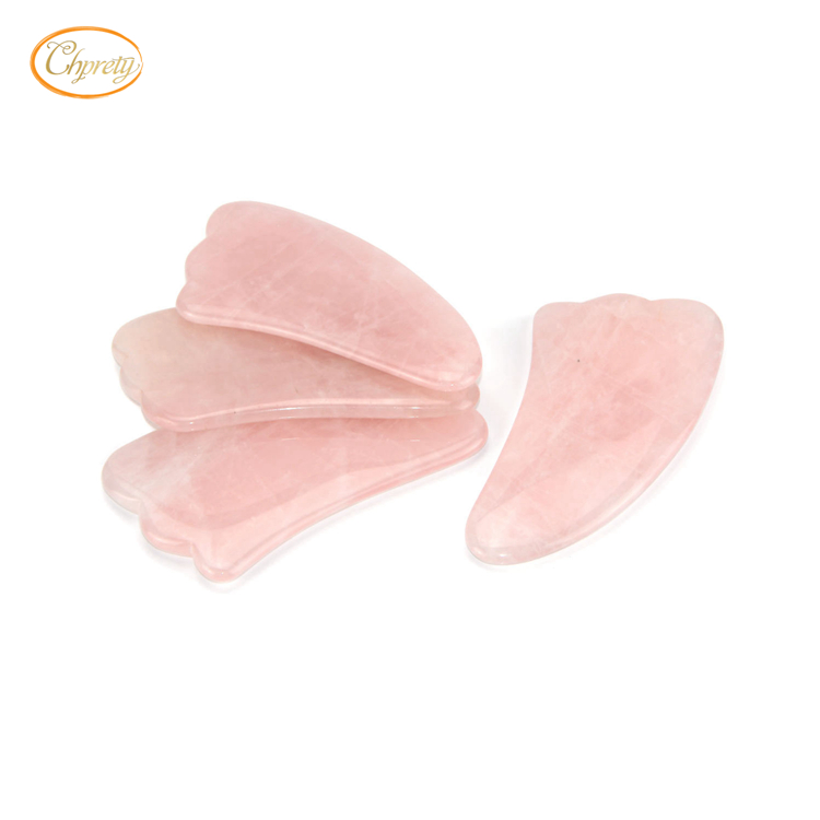 Portable Rose Quartz Facial and Body Crystal Stone Massager Portable Jade Roller for Skin Rejuvenation and Wrinkle Removal