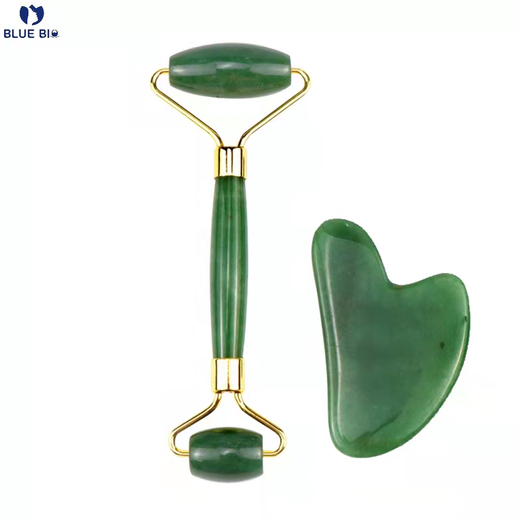 Natural Beauty Guasha Stone Massage Dark Green Roller Gua Sha Set Private Label Cyrstal for Face