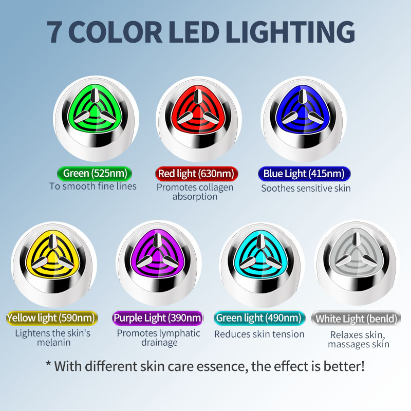CE Certified 7 Colors LED Light Therapy Device Professional EMS Facial Massager for Skin Rejuvenation Lifting Beauty Instrument