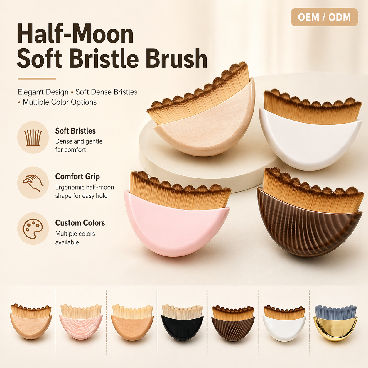 Custom Logo Contour Face Brush Lymphatic Drainage Massager Tool Dry Brushing Face Brush Chin Jawline Sculpting Fits Skin