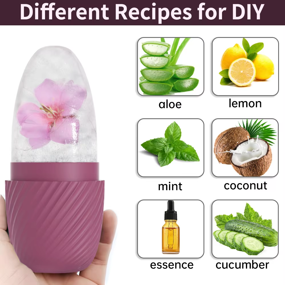 ODM Custom Made Silicone Face Ice Cube Roller Beauty Skin Care Ice Face Roller Massager, Ice Roller Mold Silicone Mold For Face