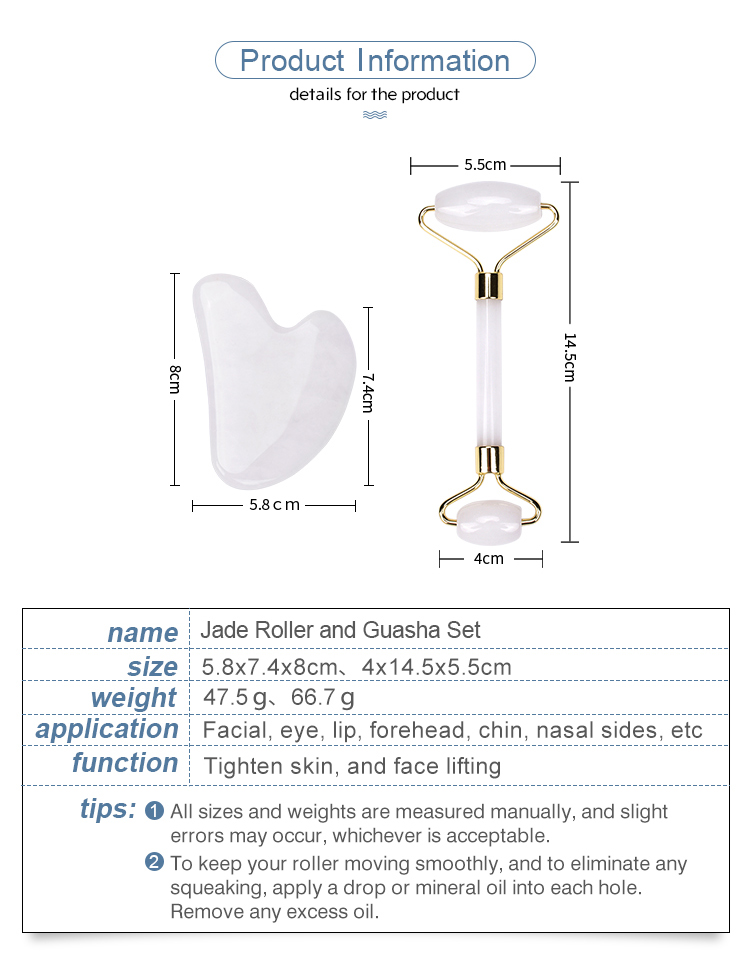 White Jade Roller and Gua Sha Set