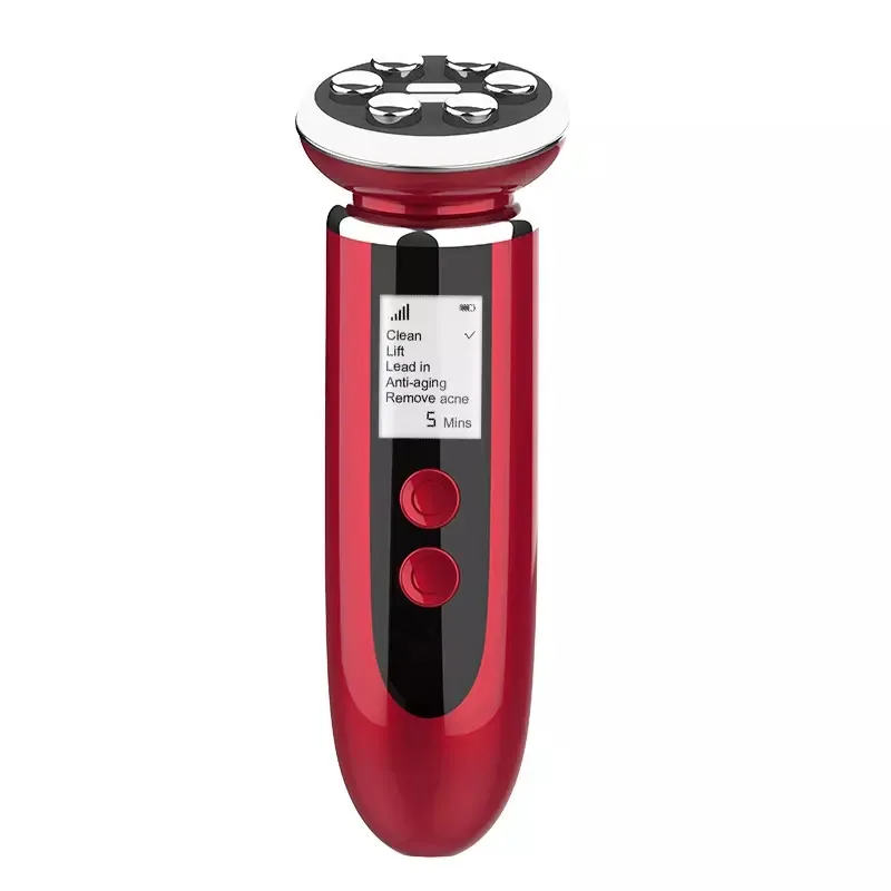 LED Skin Tightening Facial Cleaning Lifting Massager Anti-Aging Remove Acne 5 in 1 RF Massage Device