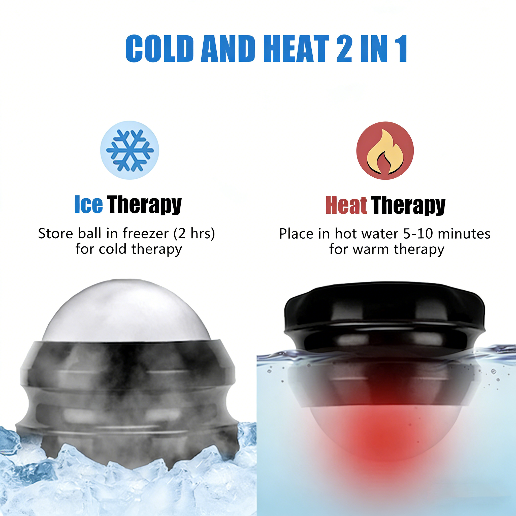 Stainless Steel 2in1 Facial Massage Ball for Face Body &amp; Foot Skin Tightening &amp; Anti-Aging Enhances Serum Absorption