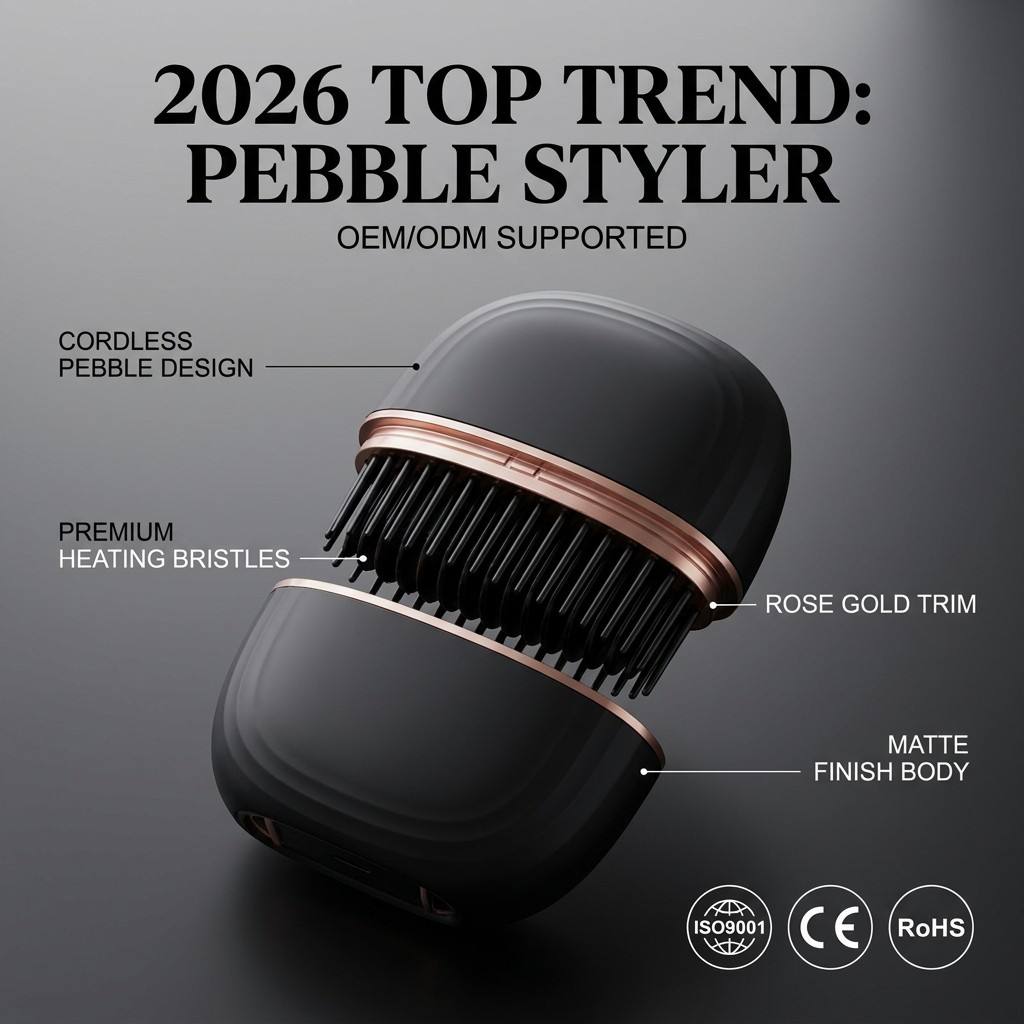 Portable Mini Cordless Hair Straightener Brush Type-C Rechargeable 390℉ Max Temperature Anti-Frizz Hair Styling Tool For Travel