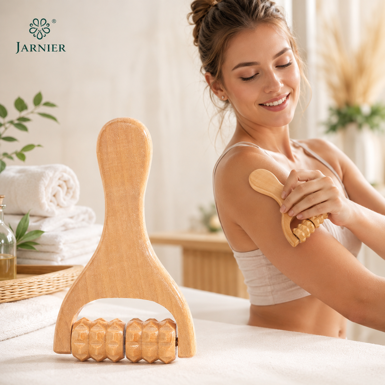 Wood Therapy Roller Massage Brush Tool Handheld Cellulite Trigger Point Stick Lymphatic Drainage Anti Cellulite Muscle Release