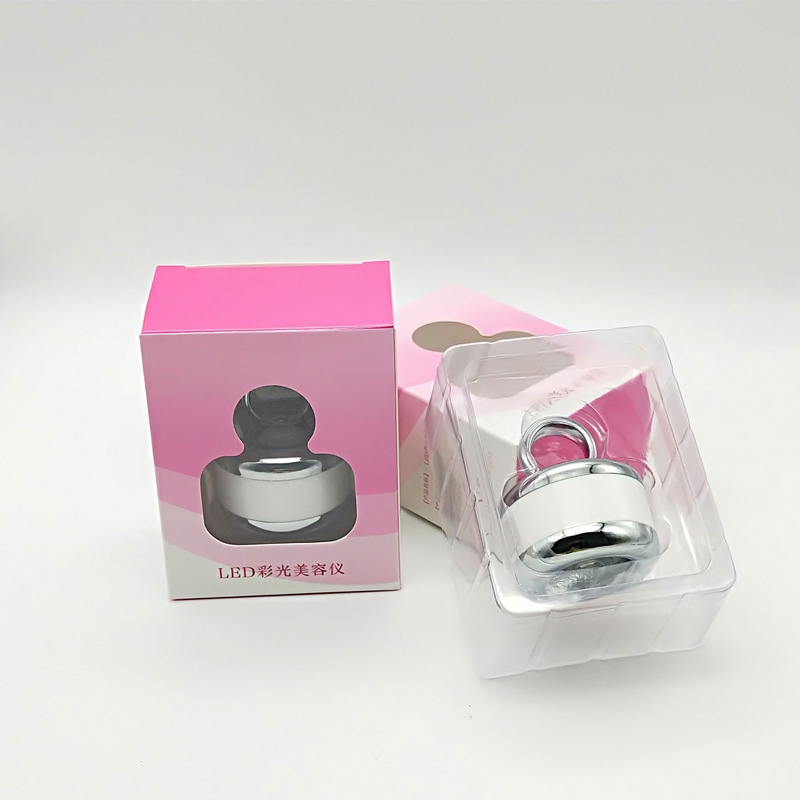 Portable Photon Magnetic Induction LED Color Light Vibration Facial Massager