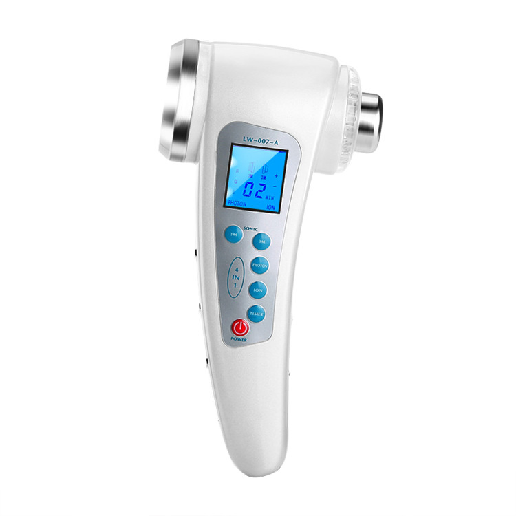 Portable Photon LED Light Therapy 1MHz 3 MHz Ultrasonic Facial Massager for Wrinkle Removal