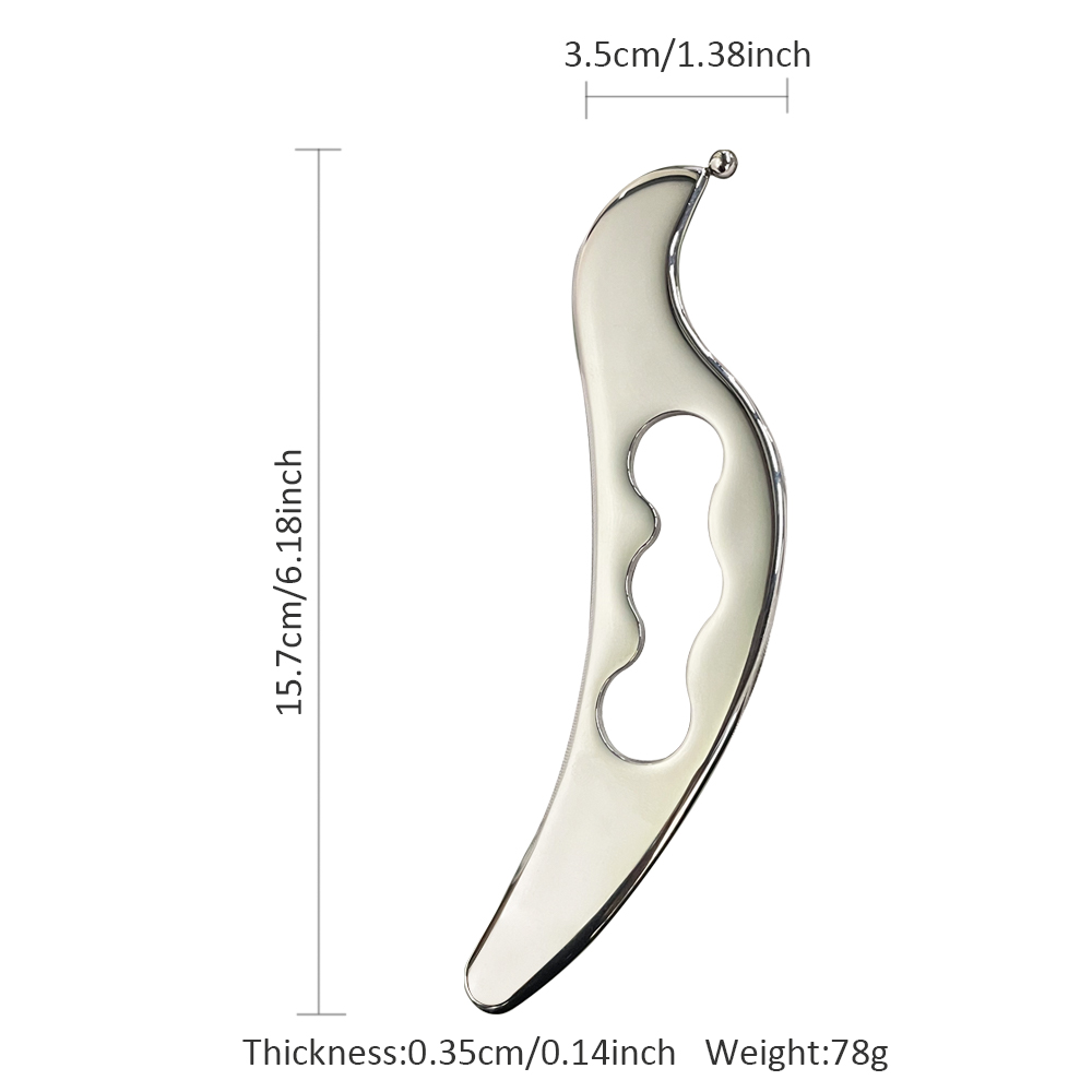 Private Label Gua Sha Stainless Steel Massage Tool Facial Scraping Guasha Metal Gua Sha Board