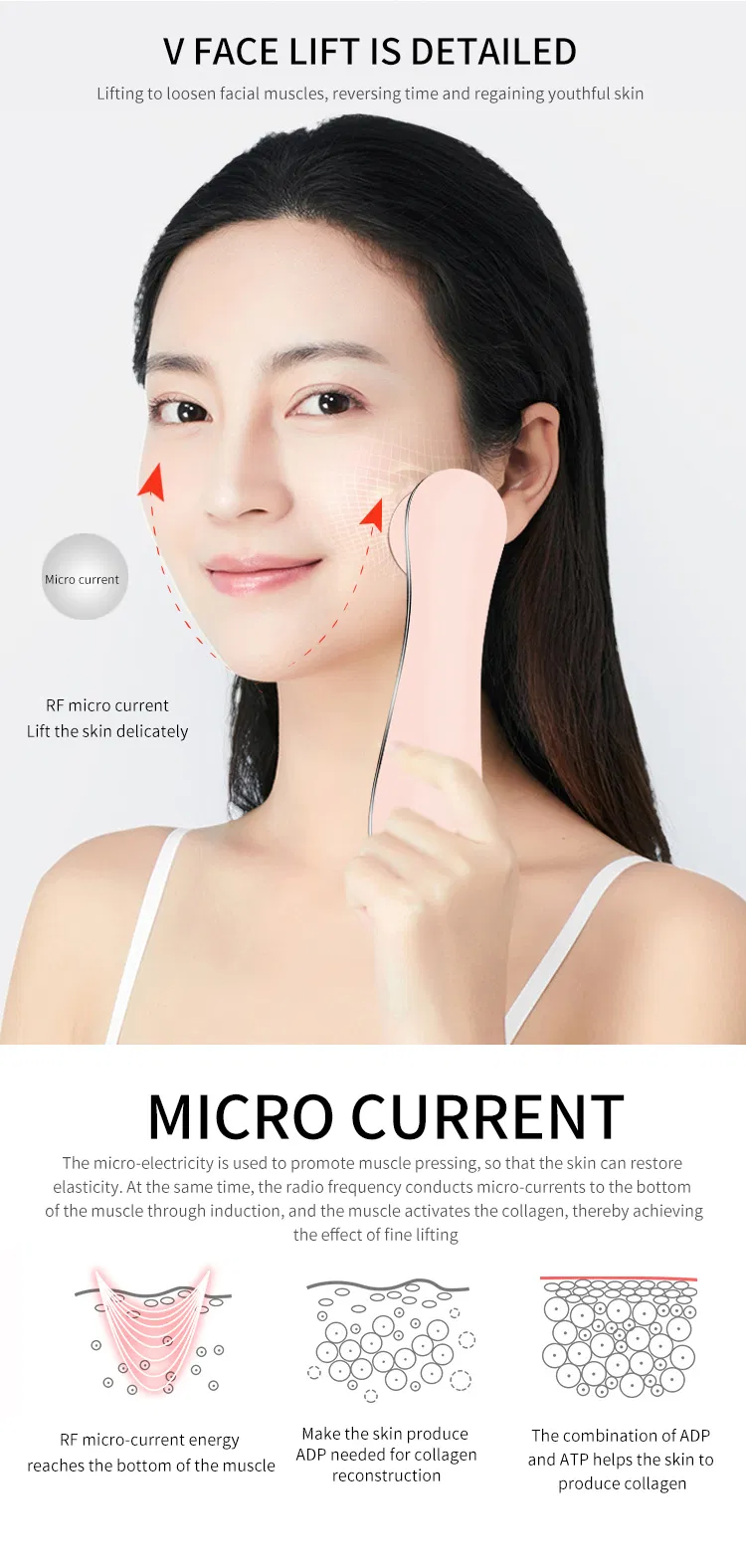 RF Frequency LED Facial Lifting Skin Tightening Blackhead Pore Cleaner Wrinkle Remover Beauty Massager