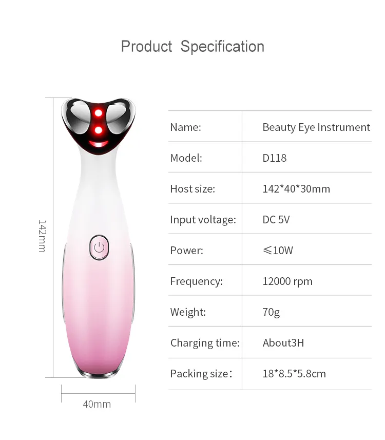 Portable Rechargeable Skin Whitening Face Slimming Eye Bag Reducing Machine Face Lift Beauty Device Detailed View 9