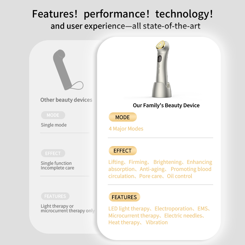 Anti Aging Chin Face EMS Lift Massager Device Color Light Skin Rejuvenation Massage Facial Neck Beauty Instrument LED Light for Sales