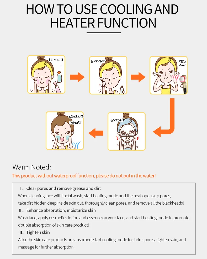 Galvanic Facial Cooling and Heating Vibration Beauty Massager