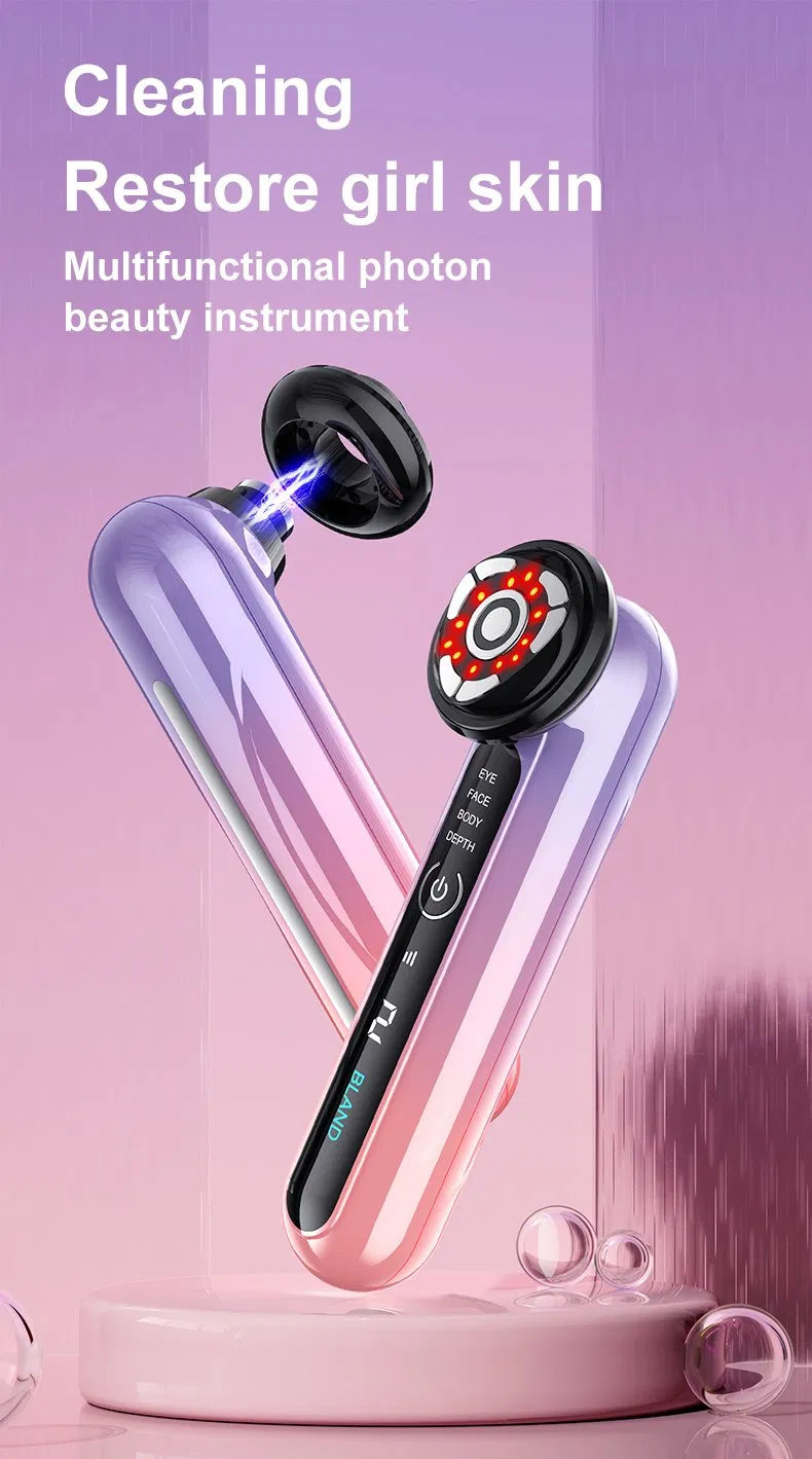 EMS RF LED Beauty Handheld Massage Tightening Anti Aging Wrinkle Two Head Facial Massager Image 1