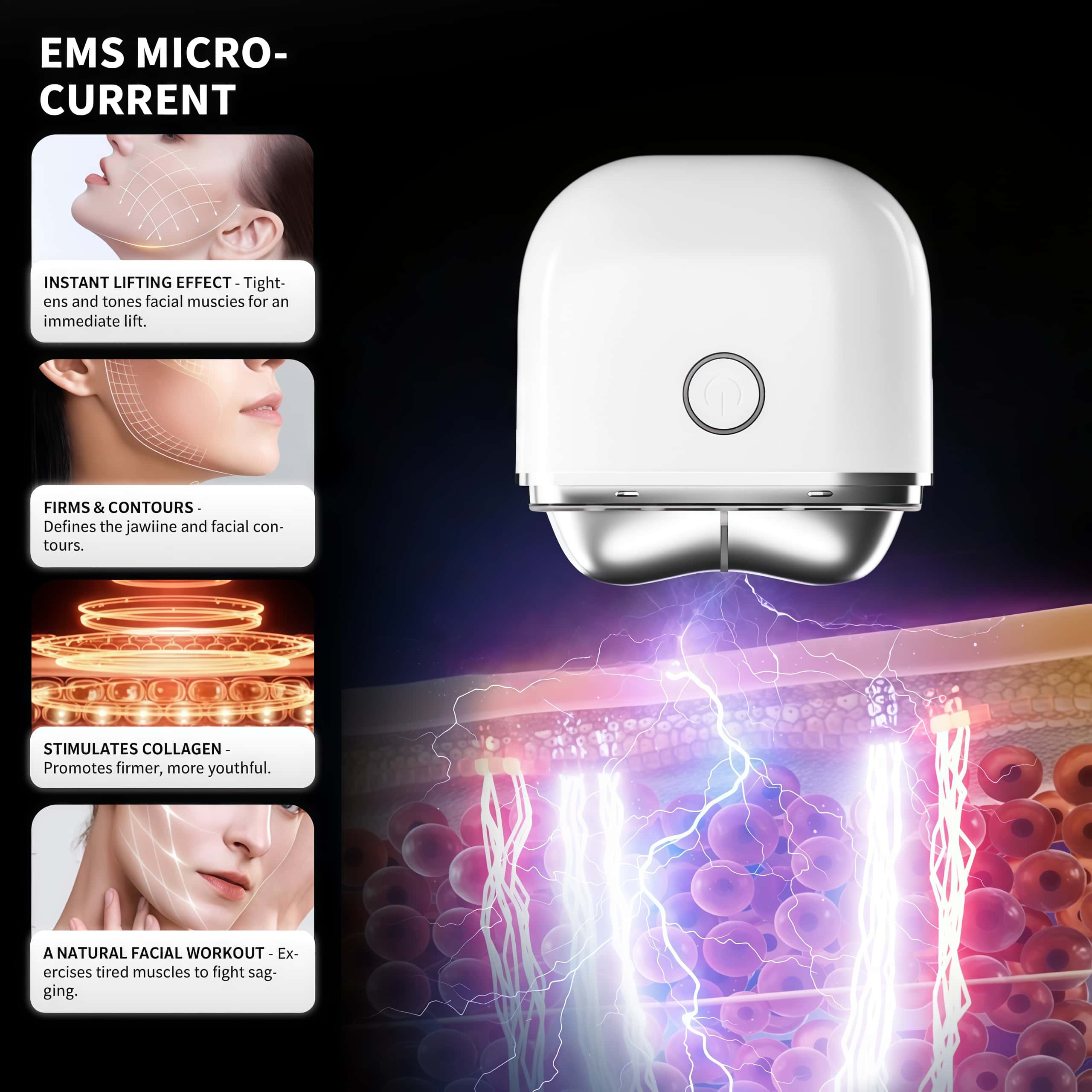 Microcurrent Facial Device Face Sculpting &amp; Skin Lifting Device to Contour Zinc Alloy Facial Maasager