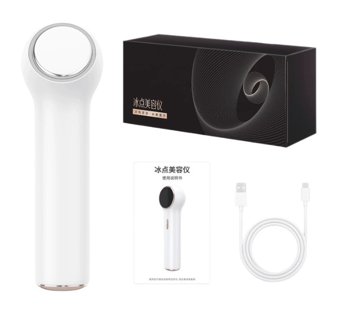 Hot Cold Facial Device for Pores LED Ice Compress &amp; Warm Therapy Rechargeable Beauty Tool IPX7 Waterproof Skin Care Massager