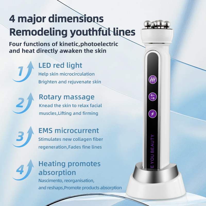 Facial Massage Device 360 Degree Rotation Roll Ball EMS Microcurrent Facial Massage Device