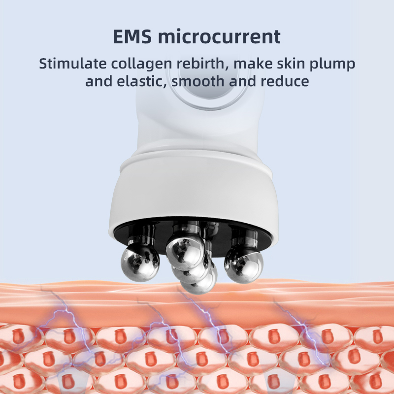 Facial Massage Device 360 Degree Rotation Roll Ball EMS Microcurrent Facial Massage Device