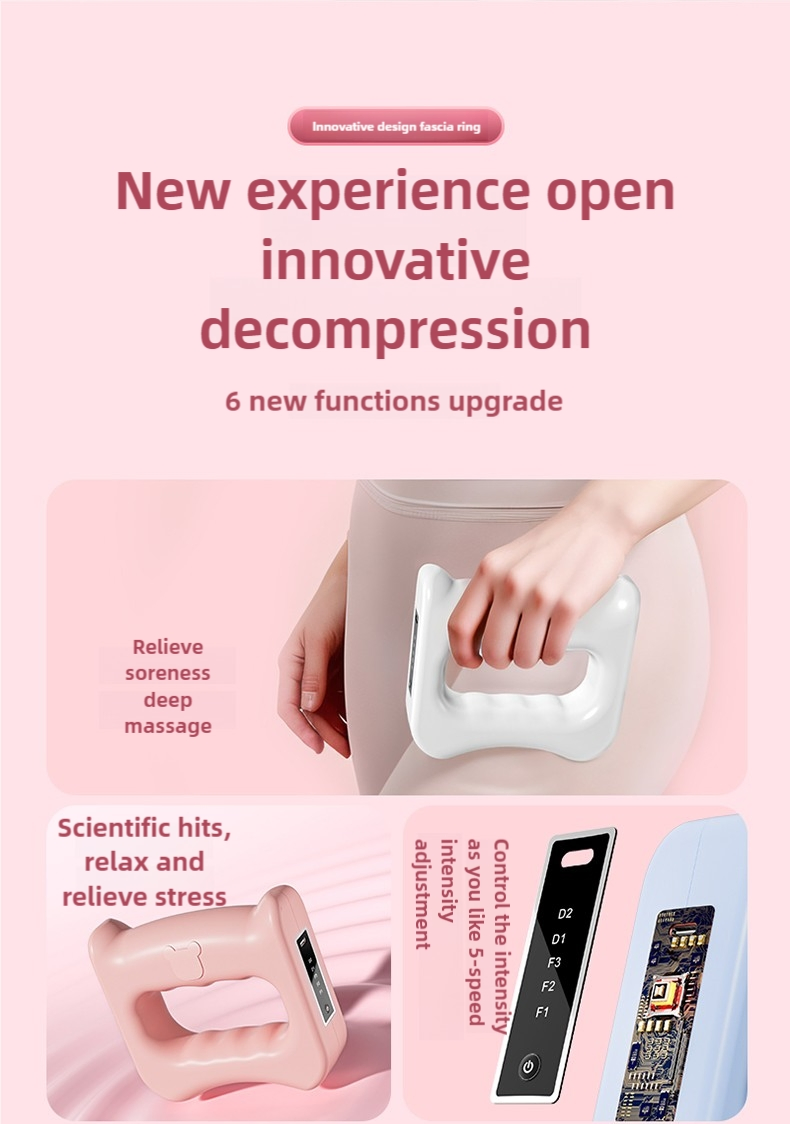 Handheld Mini Facial Massage Ring, Cordless Electric Vibration Body Massager, Deep Muscle Tissue Relaxation with USB Type-C Charging for Face Back Shoulder