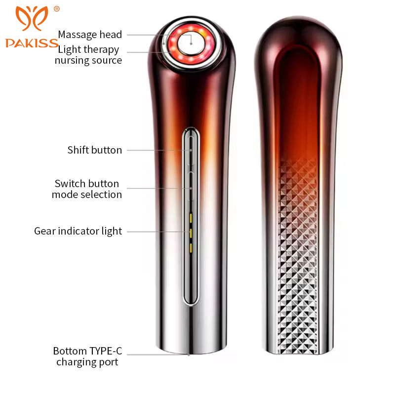 Pakiss EMS Microcurrent Beauty Device Rechargeable Facial Skin Lifting Tightening Machine Anti Aging Wrinkle Remover Home Skin Rejuvenation Care Instrument