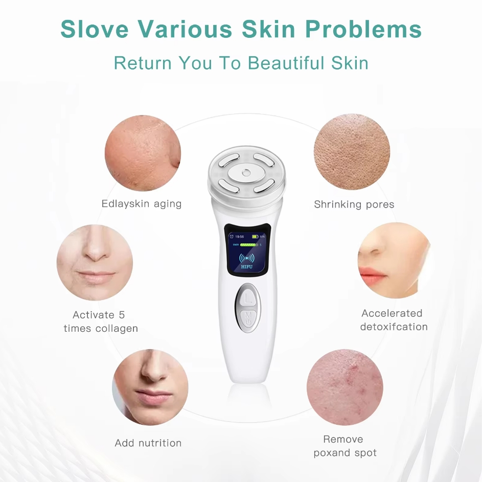 Hifu 4th Facial Wrinkles Removal Ultrasonic RF Skin Tightening Face Massager