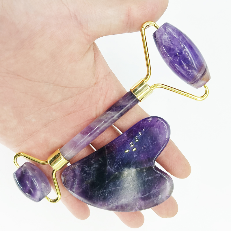Selling Manufacturer Custom logo Jade Roller 100% Natural Beauty Massage for Face Facial Jade Stone Double Rose Quartz Jade