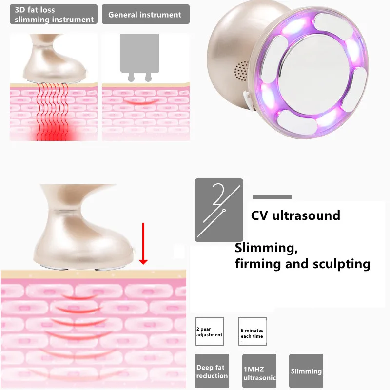 Portable Rechargeable USB Cable Anti Cellulite Photon Light Body Slimming Beauty Device for Home Application