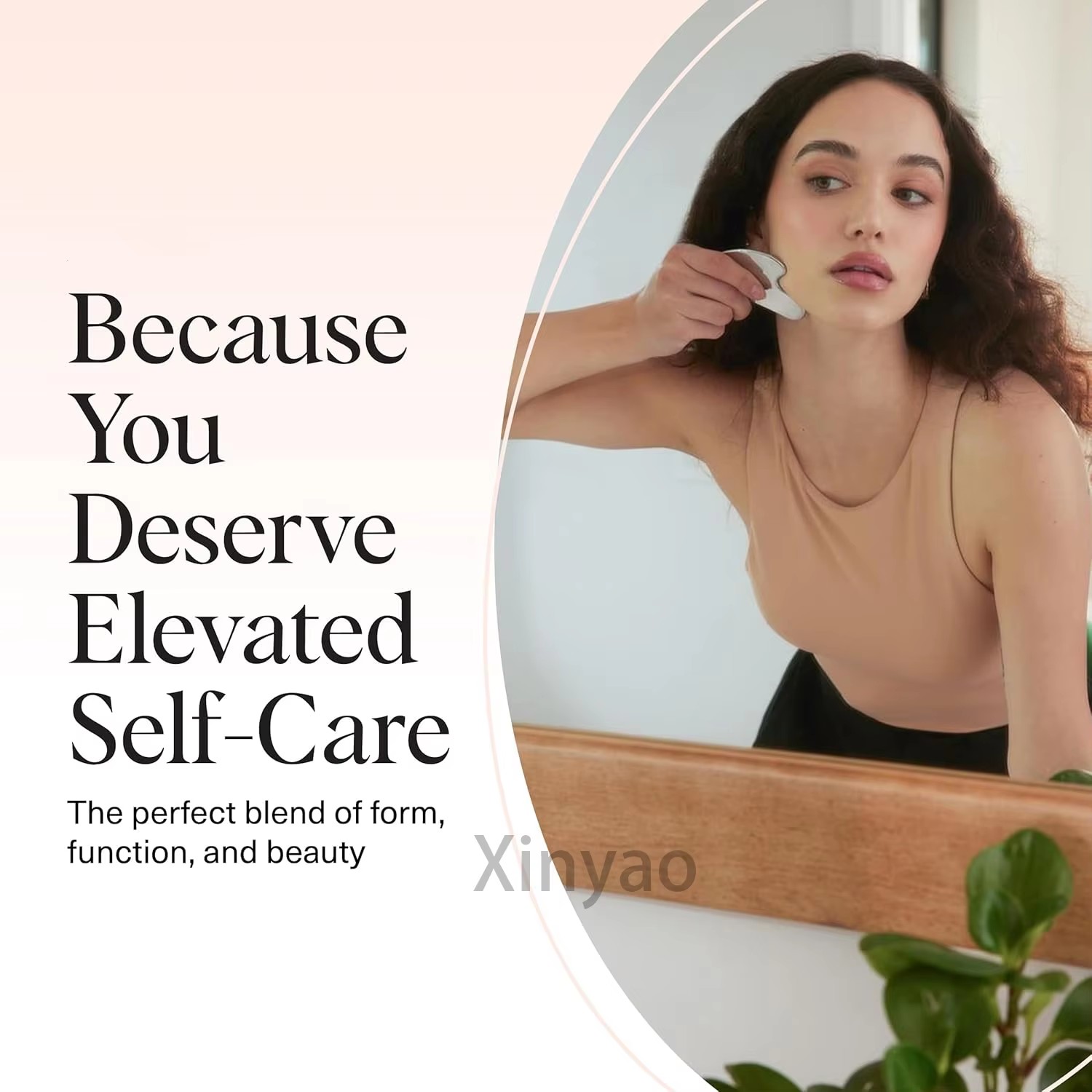 Custom Logo Stainless Steel Gua Sha Facial Massage Tool Face Sculpting Jawline Shaper Double Chin Reducer Lymphatic Drainage