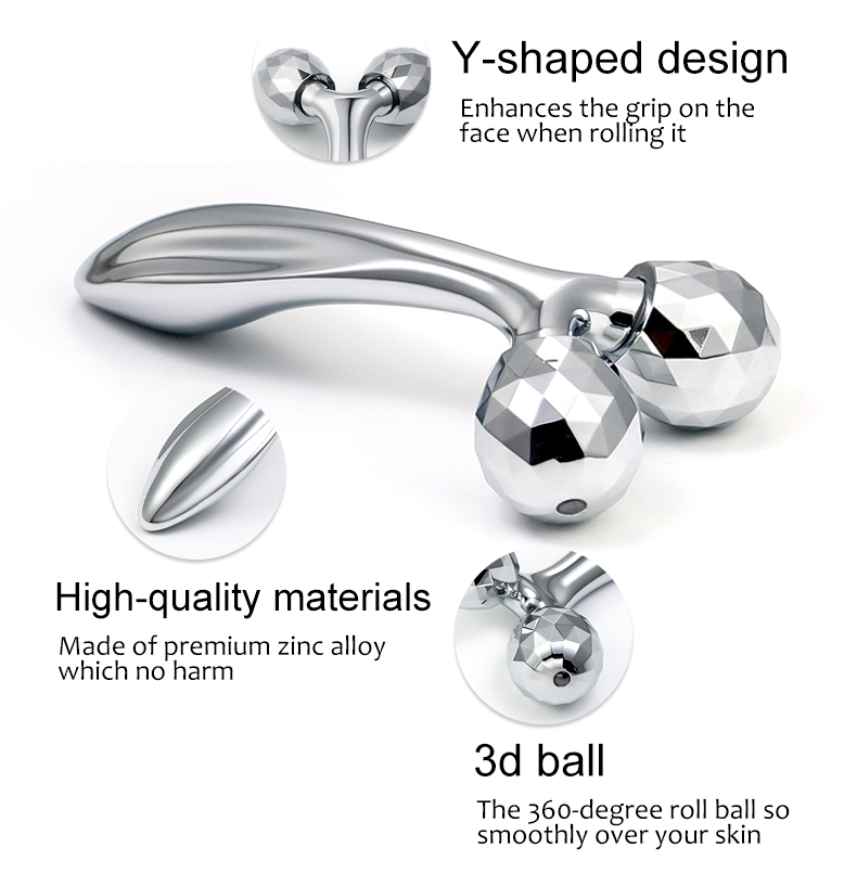 Personal Care Anti Wrinkle Facial Lifting Rollers Y Shape 3D Massager Face Neck Jingwang GLY21009 Manual-Wired