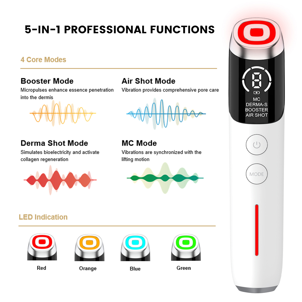 Face Massage Beauty Device Anti Age Wrinkle Remover Booster Electric Face Lifting Massager Korean Glass Skin Care Facial Kit