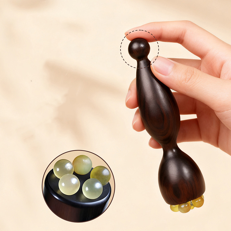 2026 New Blackwood Eye Massage Stick Portable Facial Tool for Eye Bags Dark Circles and Wrinkles Wooden Anti-Aging Beauty Tool