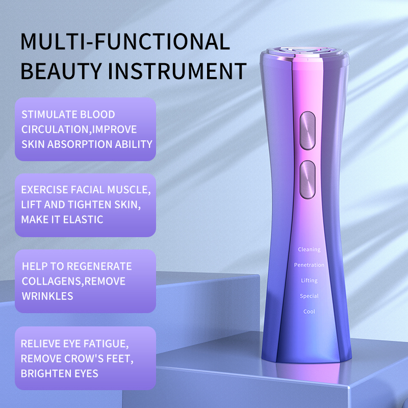 6 In1 Facial Lift Anti-Aging Whitening Skin Tightening USB Rechargeable Beauty Device